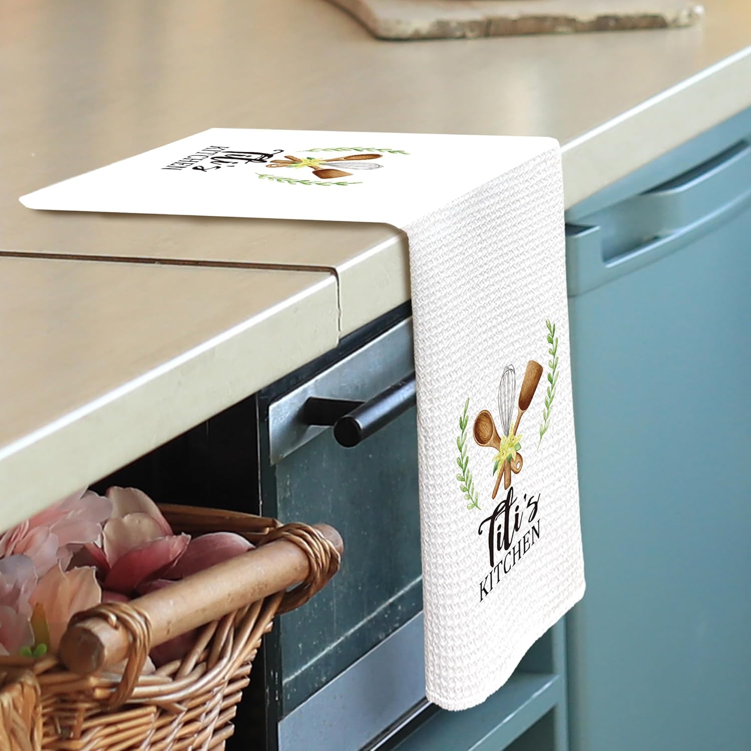 Titi Gifts Kitchen Towels - Gifts for Grandma Titi Dish Towels, Rustic Grandma Mothers Day Birthday Decorative Absorbent Dishcloths Hand Towel for Kitchen Decor 16x24 Inches - Image 2