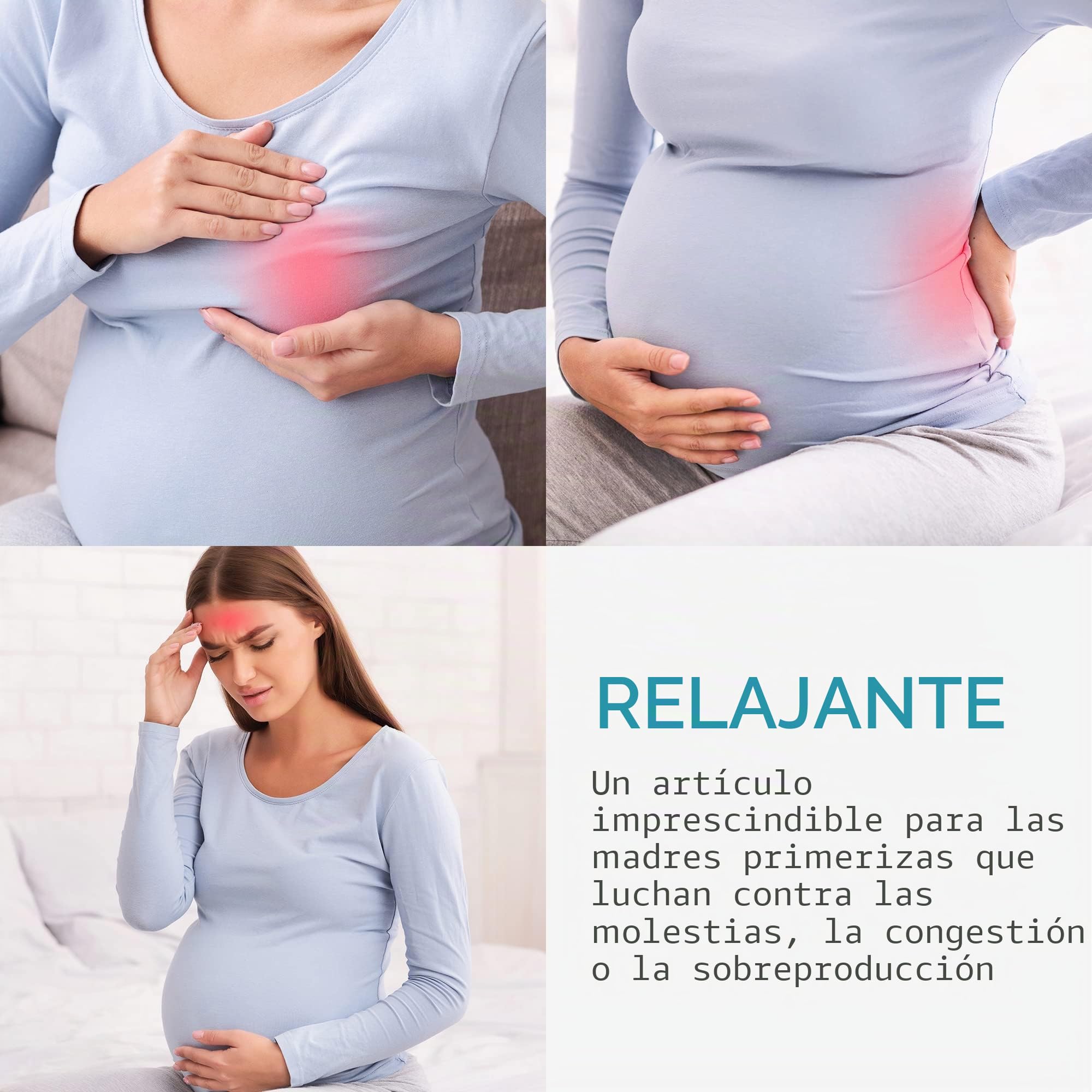 Navaris Bolsas de gel frío calor - Set de 2x compresa para pecho durante lactancia - Almohadillas caliente hielo para pechos maternidad - Azul