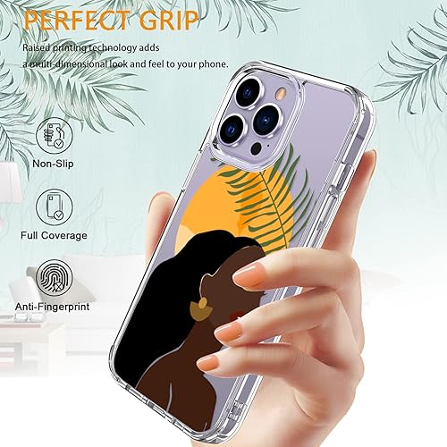 Miniatura 5 de LUHOURI Funda para iPhone 15 Pro con protector de pantalla  Funda duradera transparente  Diseños de moda para mujeres y niñas  Funda protectora a