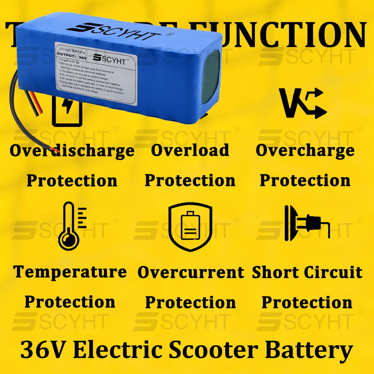 Batterie pour Trottinette électrique 36 V Batterie au Lithium 10 Ah 6 Ah 8 Ah Batteries Skateboard électrique Batteries de Remplacement pour Karting avec BMS,36v6ah SM+xt60