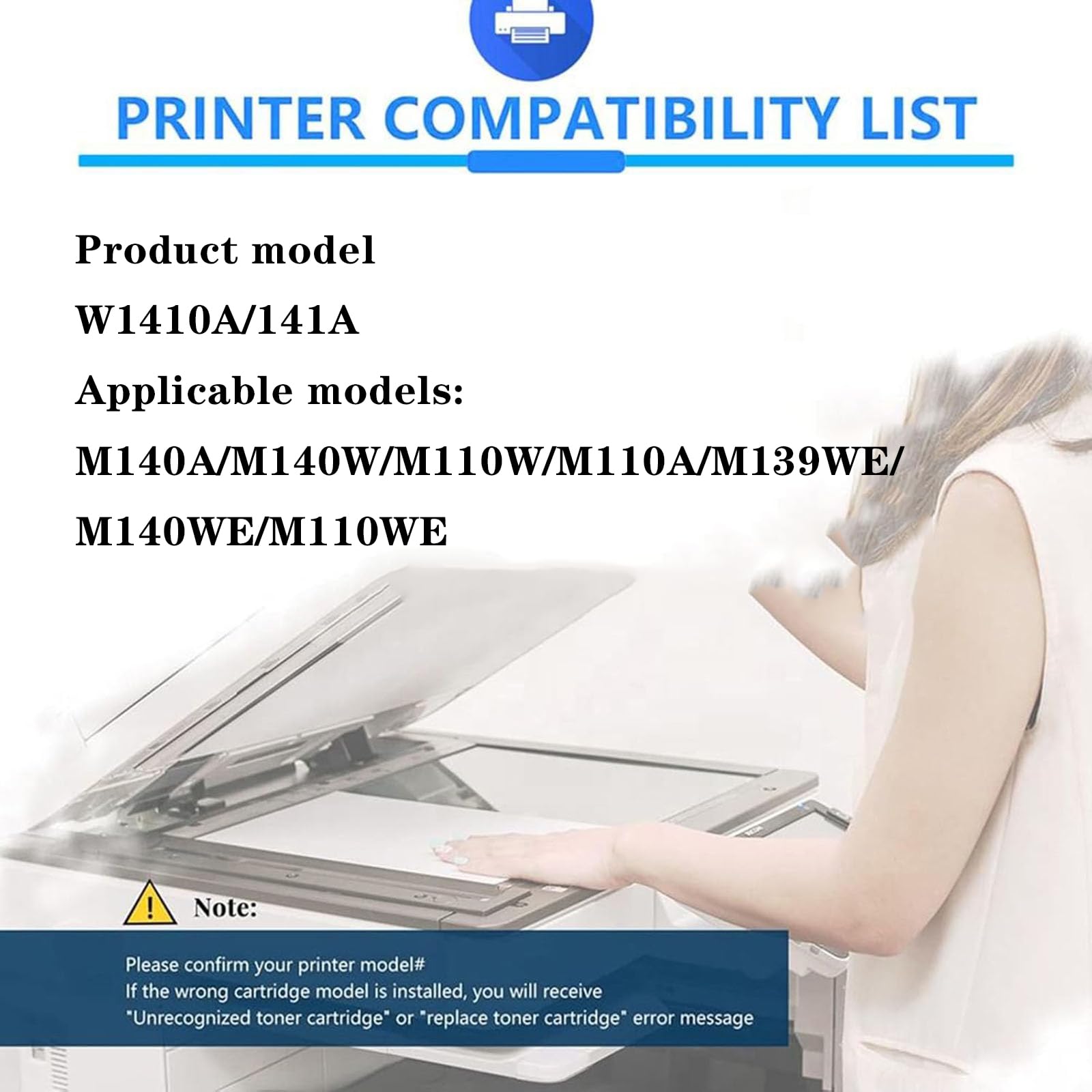 Cartouche de Toner 141A Compatible avec Les imprimantes HP 141A W1410A, sans Puce, pour imprimantes HP M140A, M140W, M110W, M110A, M139WE, M140WE, M110WE, Encre Noire.,Black-1 Piece