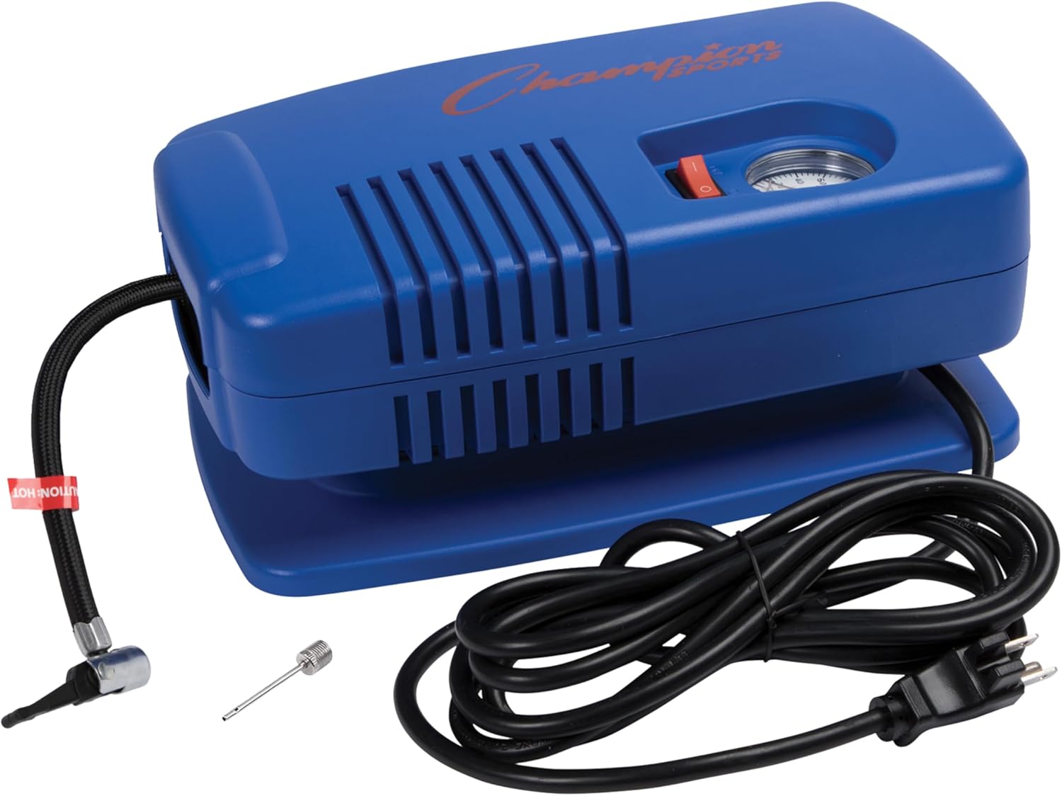 Champion Sports Electric Ball Inflator with Needle - Quiet Air Compressor for Basketball, Soccer, Volleyball Sports Balls, High PSI Rating, Fast Inflation, 110-120V AC Power for Gym School Use Champion Sports Electric Ball Inflator with Needle - Quiet Air Compressor for Basketball, Soccer, Volleyball Sports Balls, High PSI Rating, Fast Inflation, 110-120V AC Power for Gym School Use