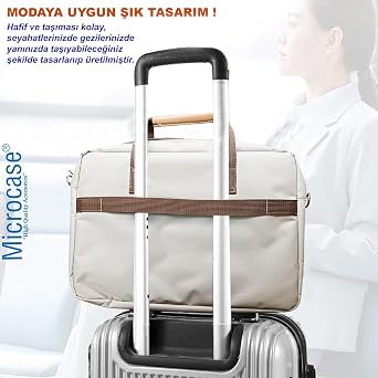 Microcase Lenovo Legion Tab 8.8 inch için Tablet Çantası 2 Bölmeli AL4227 Krem Pembe Mavi