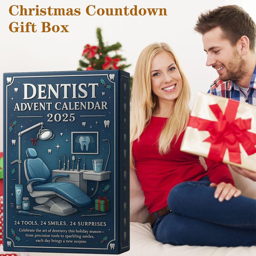Calendario Dell'Avvento 2025 Per Dentisti, 24 Giorni Con Decorazioni Dentali In Acrilico, Tema Divertente Per Studio O Casa