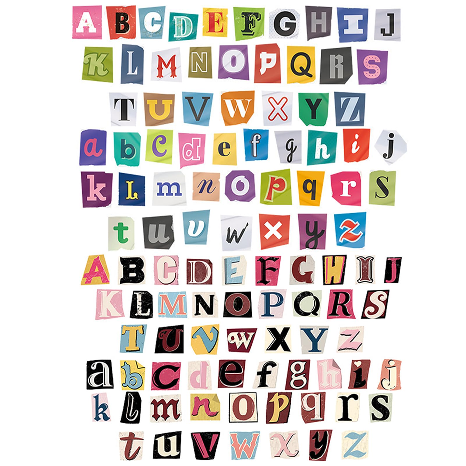 Solvio 104PCS Retro Stickers, Scrapbook Supplies Letter Stickers, Scrapbook Stickers, Self Adhesive Alphabet Letter Stickers for Scrapbooking & Stamping Supplies, DIY Initial Letters