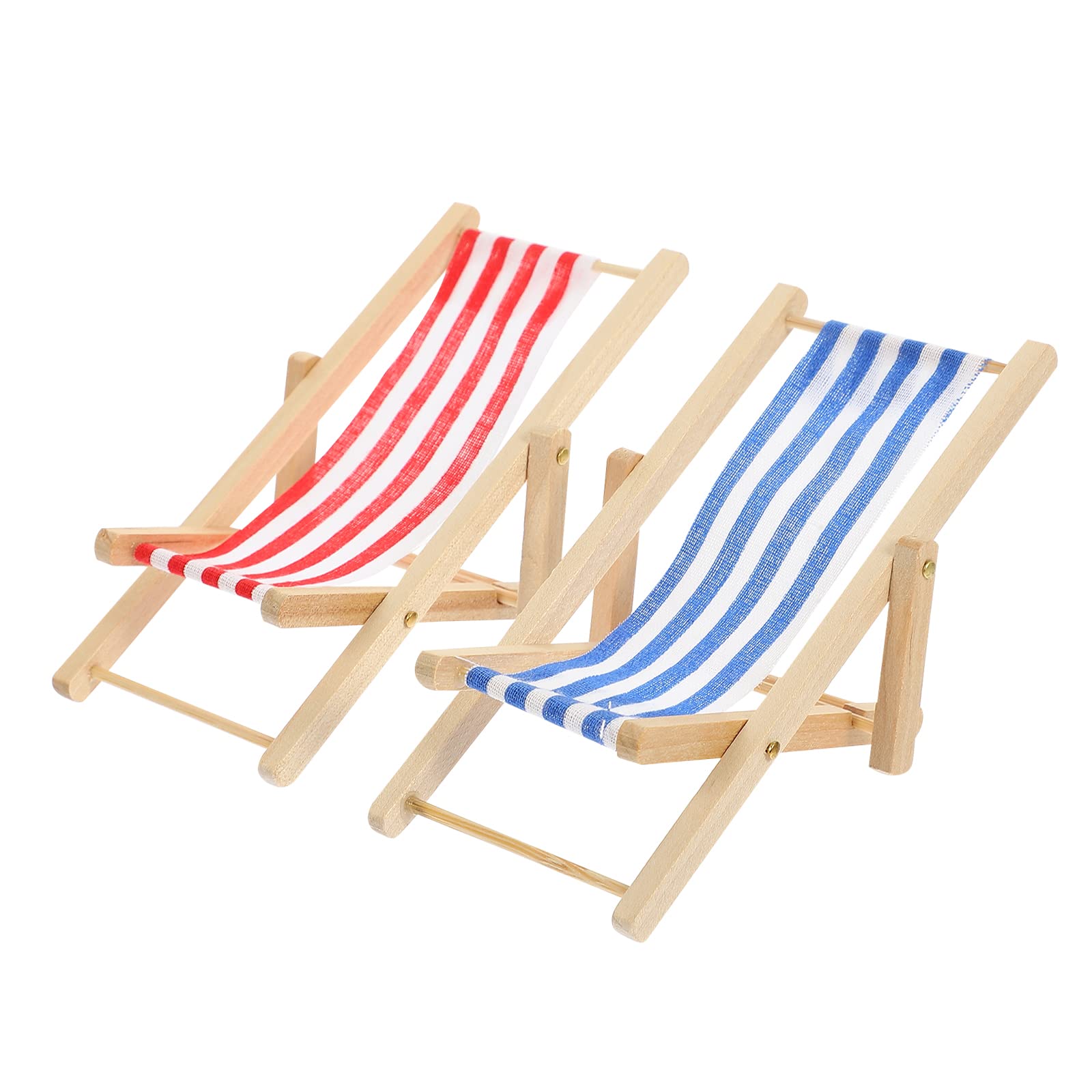 Povanjer Chaise Longue Miniature, Chaise de Plage Miniature | Décoration | de Jardin féerique Pliable - Modèle de Chaise Longue, Ornement de Bureau, Jouet de Chaise pour intérieur et extérieur