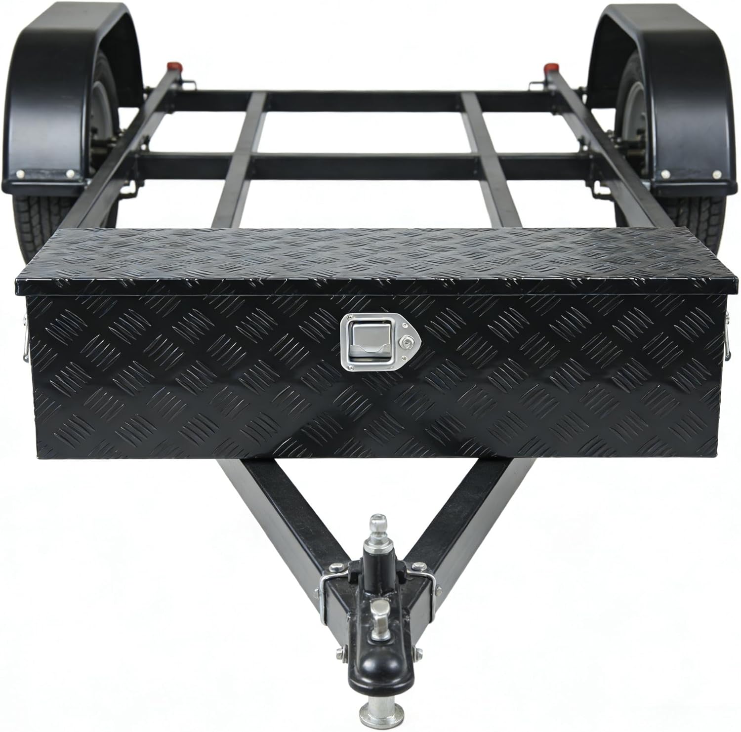 39 Inch Truck Tool Box, 39" x 13" x 10" Aluminum Trailer Tool Box with Lock & Keys and Removable Steel Tray, Heavy Duty Lockable Waterproof Storage Box for Pickup Bed, Trailer, RV, ATV, Black