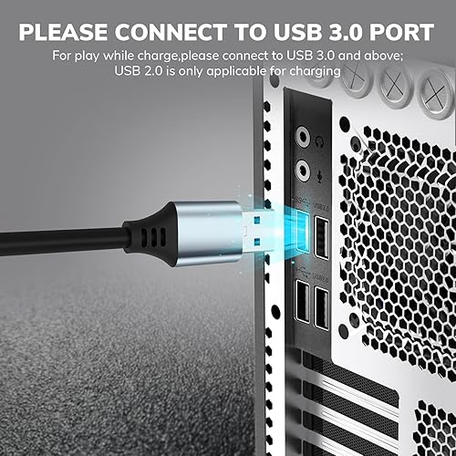 Miniatura 6 de RUIZHI Cable de enlace para Oculus Quest 2, carga rápida de 16 pies y transferencia de datos de alta velocidad USB 3.0 a USB C compatible con