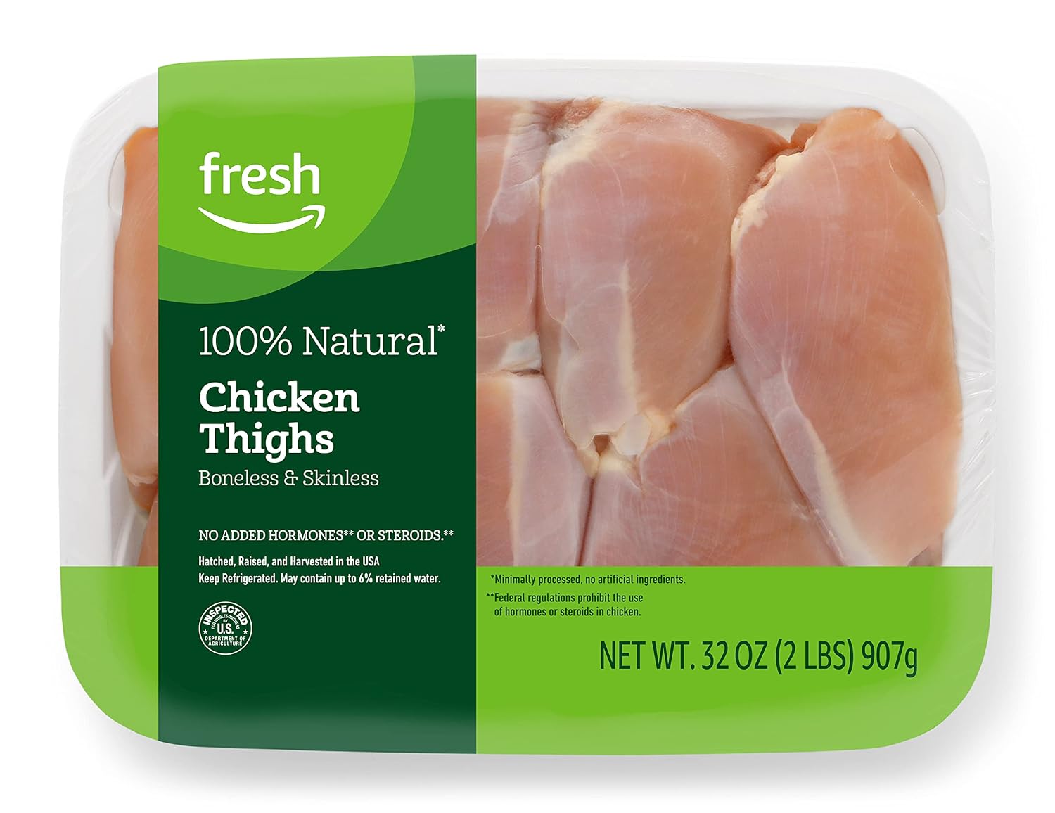 Fresh Brand – Chicken Thighs, 100% Natural, Boneless Skinless, 2 lb