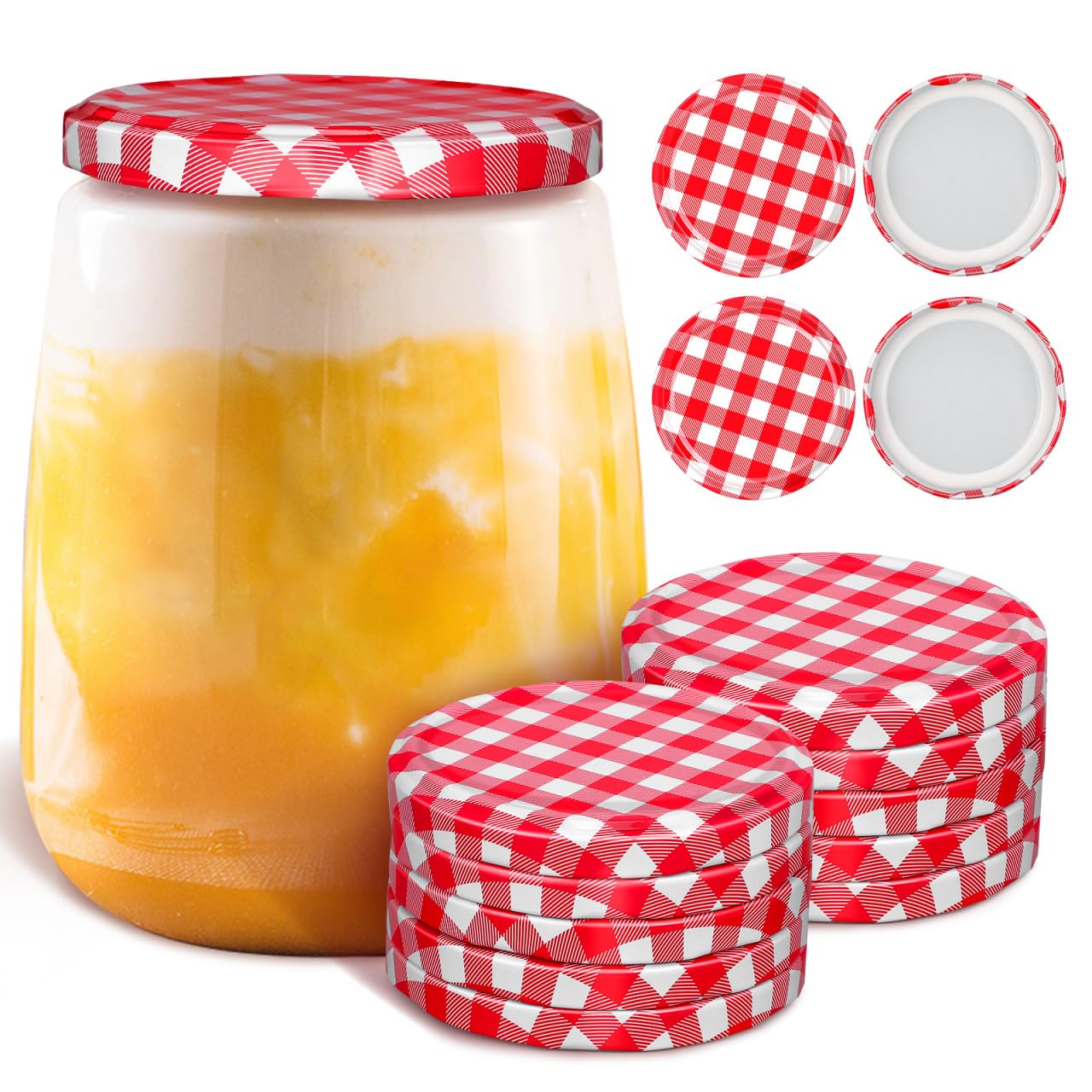 PRETYZOOM 40Pcs 3.39 Inch 86Mm Mason Jar Lids Reusable Metal Replacement Covers for Wide Mouth Jars Jam Pickles Honey Kitchen Storage