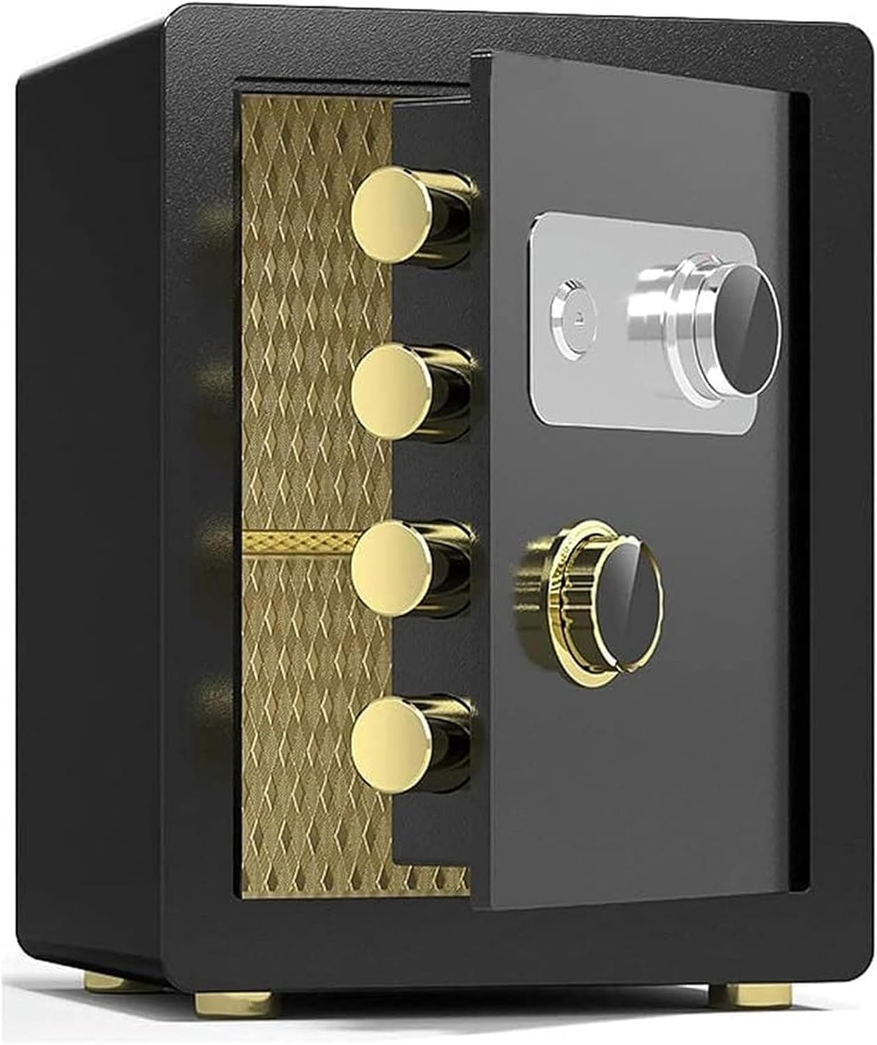 Safes Office,Steel Fireproof,Waterproof and Anti-Theft,Hotel Financial Cash File Cabinet,Family Storage Box,with Foot Pads,Height 40cm/45cm, Black-1 strongbox