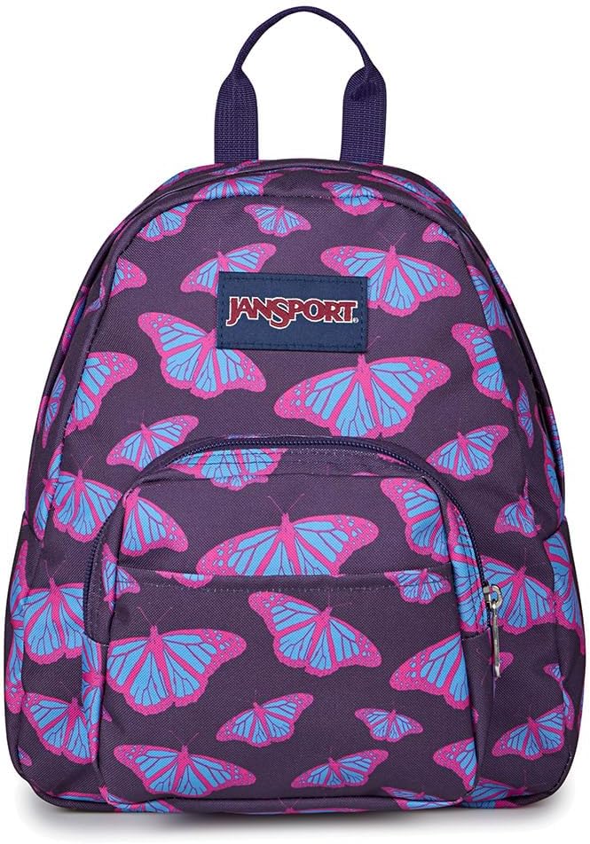 JanSport Half Pint Mini Backpack, 10.2 L - Durable Mini Bag Purse with Adjustable Shoulder Straps, Single Main Compartment, Zippered Stash Pocket, Power To The Flower
