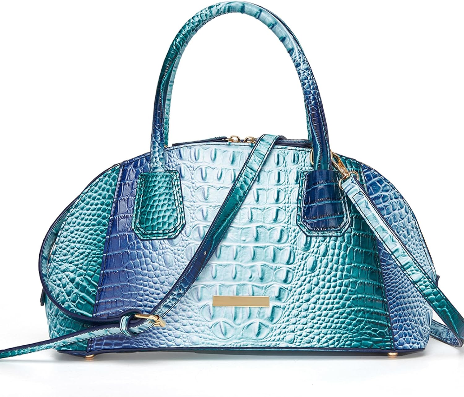 Crocodile Top-Handle Purse for Women,Trendy Vegan Leather Crossbody Bag, Large-Capacity Shoulder Tote for Daily Use