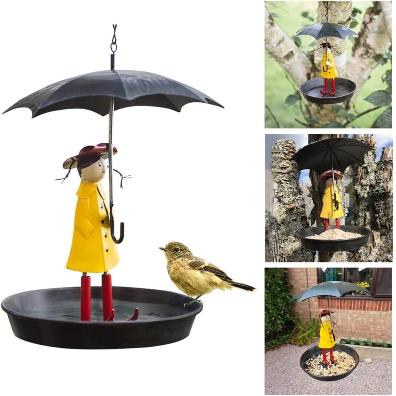 Vogelfutterhaus Garten Praktischer Vogelhäuschen Für Den Garten, Hinterhof, Umhüllter Kolibri-Futterspender Mit Abdeckung, Regenschirm-Dekor Futterhaus Für Vögel Balkon