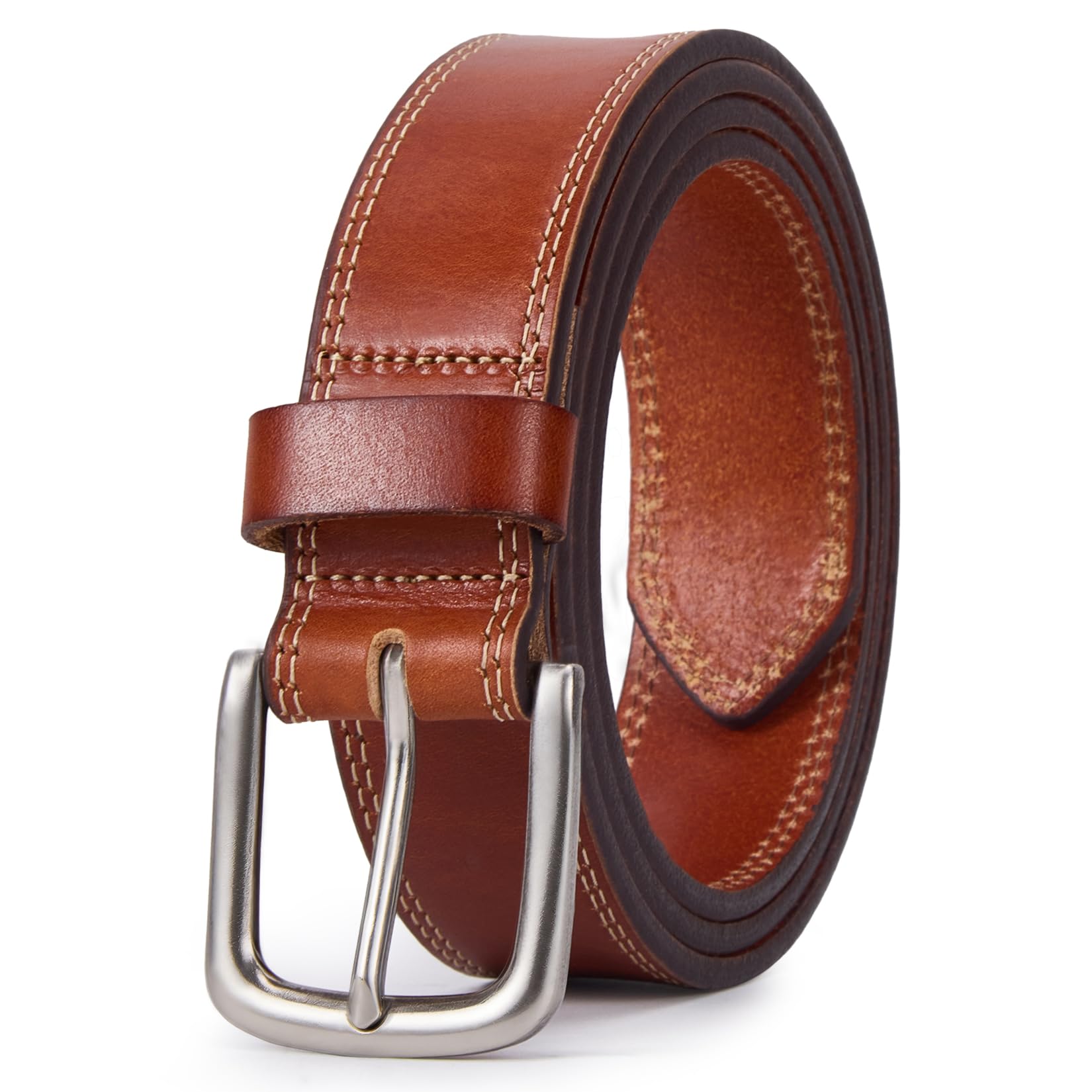 Vatan Men's Genuine Leather Casual Every Day Jeans Belts, Handmade Men Leather Belt with Gift Box — view 13