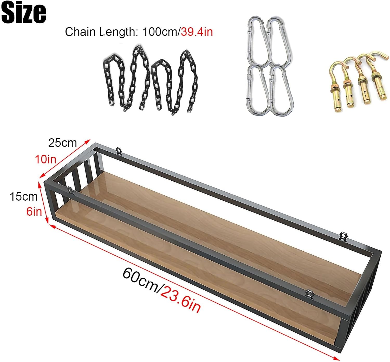 Adjustable Heavy Duty Ceiling Mount Shelf for Plants - Stylish 60cm Floating Hanging Flower Rack for Living Room, Cafe, and Flower Shops - Perfect Plant Holder