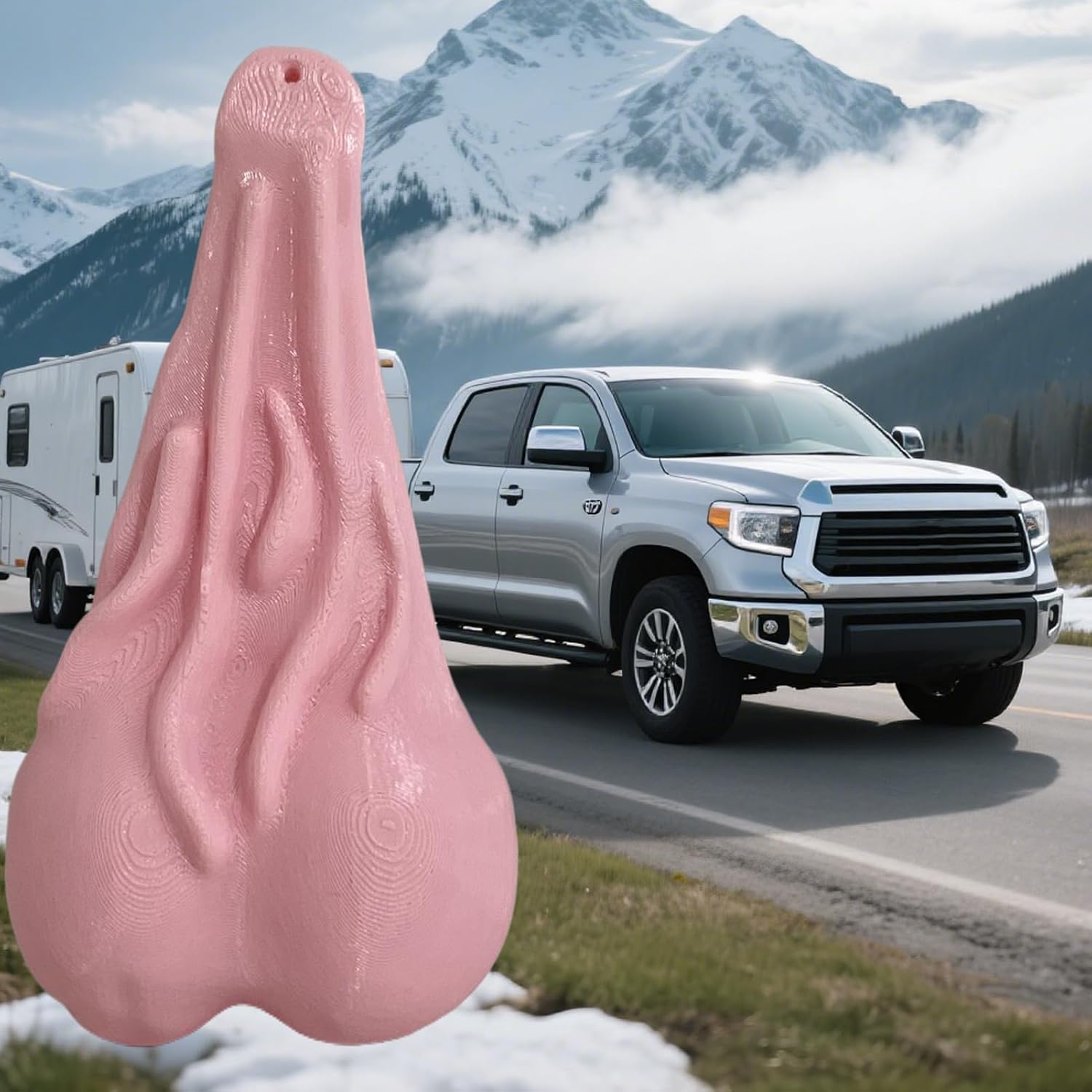 Trailer Hitch Decoration | Ball Nuts Sack for Truck Hitch,Funny Automotive Exterior Vehicle Decoration Gag for Him Men Friends Husband Boyfriend (Pink)