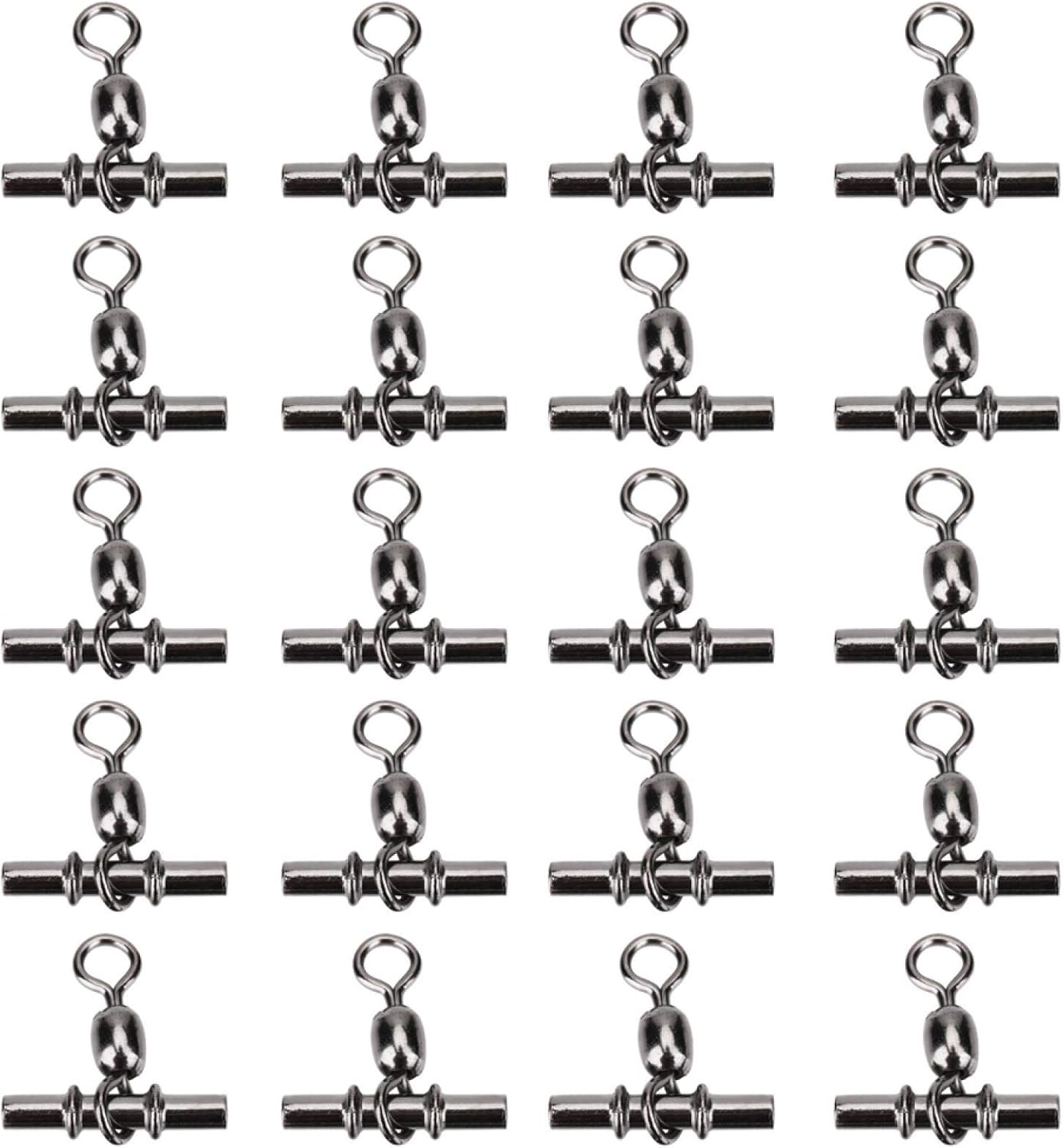 SUPERFINDINGS 30 Stück Angel Wirbel - Doppel Snap Wirbel Aus Karbonstahl 89mm Für Salzwasser