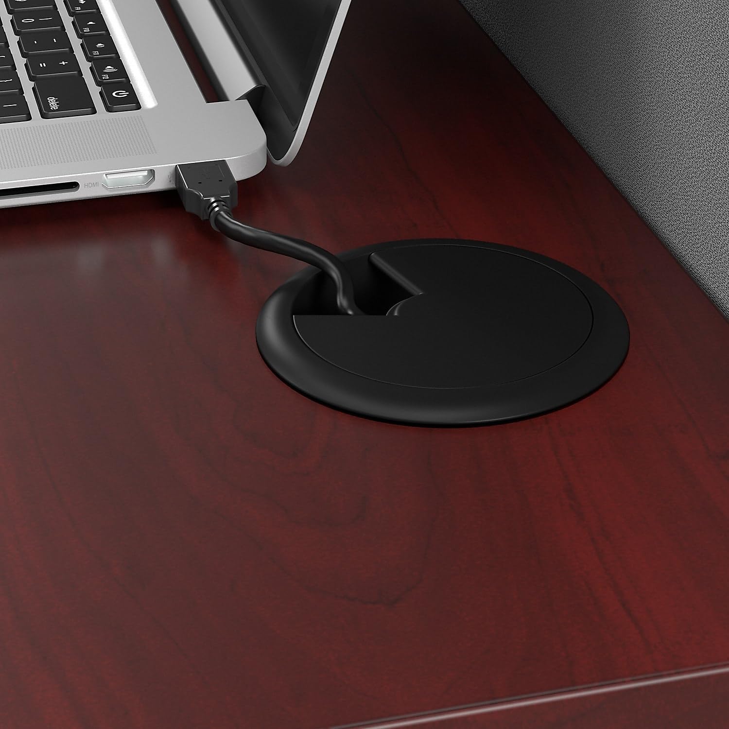 Bush Business Furniture Office in an Hour 65W Straight Cubicle Desk with Storage, Drawers, and Organizers in Hansen Cherry | Modern Computer Table Set with Privacy Panels for Commercial Workspace
