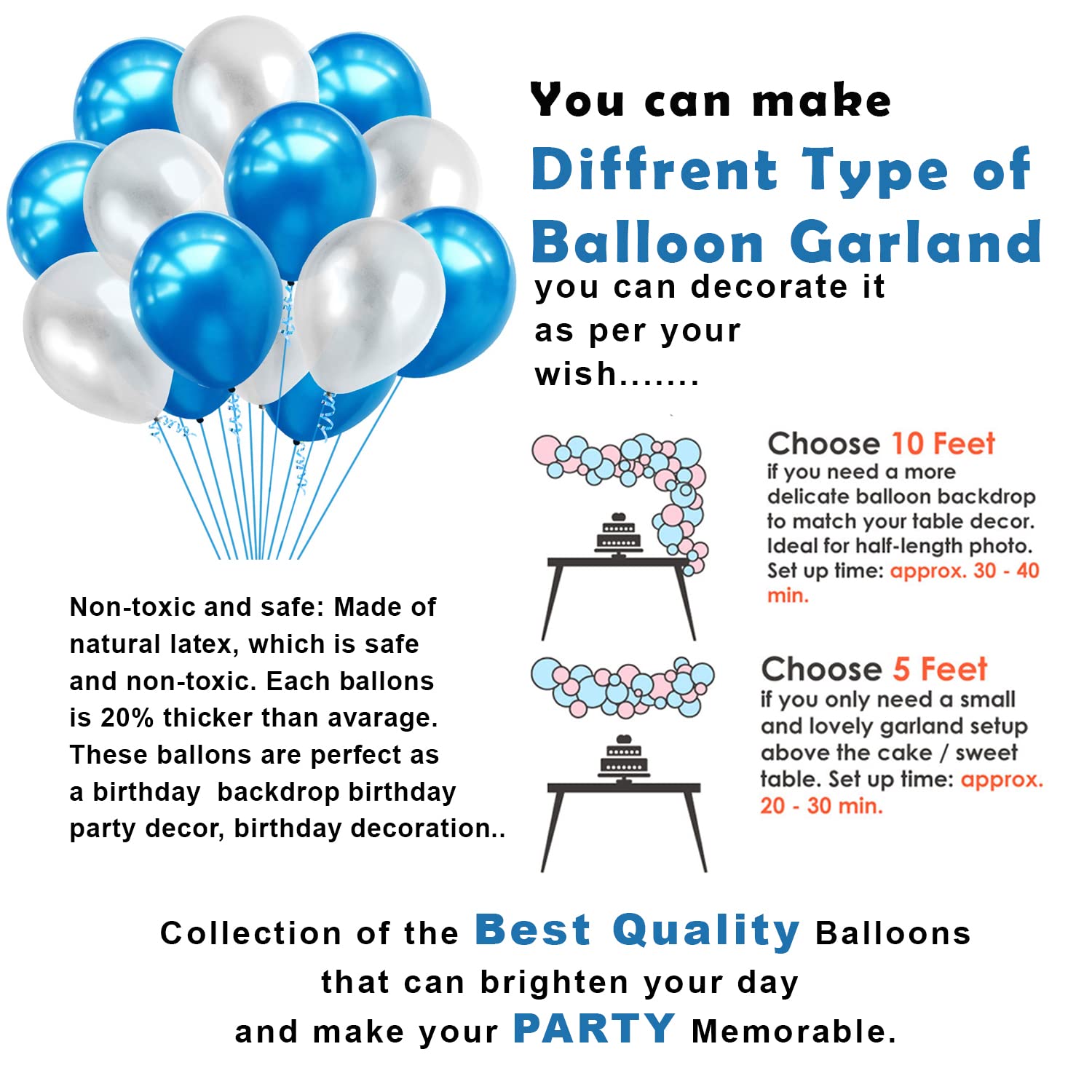 Party Propz Boss Baby Theme Decorations Combo Set - 52Pcs With Happy Birthday Banner, Metallic Balloons, Cake Toppers, Baby Boss Cup Cake Topper for Boys Bday Decorations Items /Kids Supplies 1