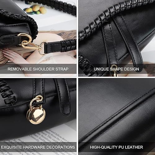 Miniatura 6 de JBB Women Saddle Shoulder Bag Clutch Purse Small Crossbody Bag Satchel Bags Handbag PU Leather