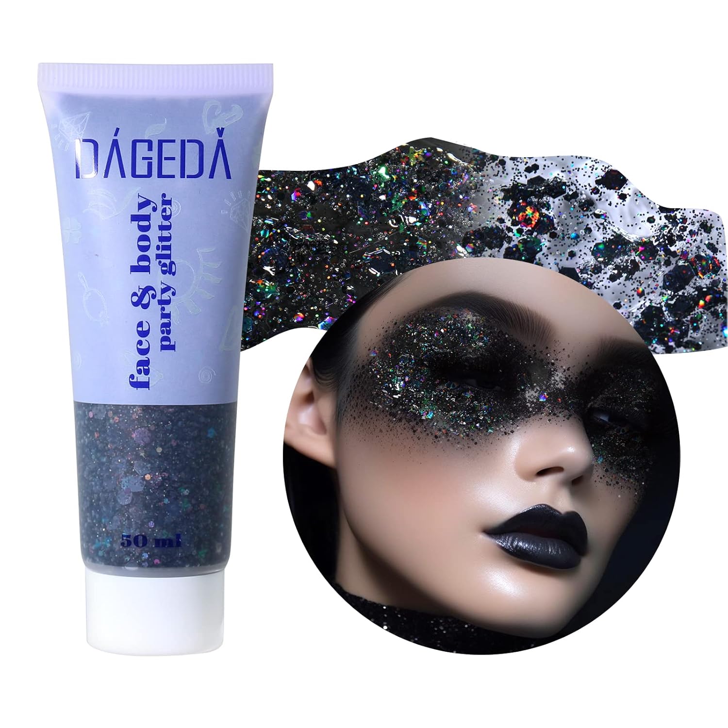 DAGEDA Body Glitter Gel, Chunky Face Shimmer