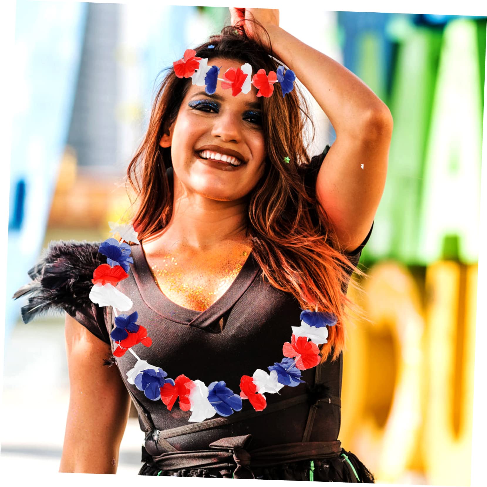 Amosfun Partyzubehör Zum Hawaii-motto – 72-teiliges Blumengirlanden-set Für Luau Hochzeit Stranddekoration
