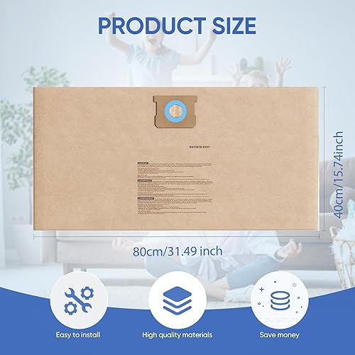 Miniatura 2 de Paquete de 12 bolsas de polvo DXVA19-4101 compatibles con DEWALT DXV06P DXV09P DXV09PA DXV10P DXV10PL DXV10S DXV10SA DXV10SB Aspiradoras en seco y
