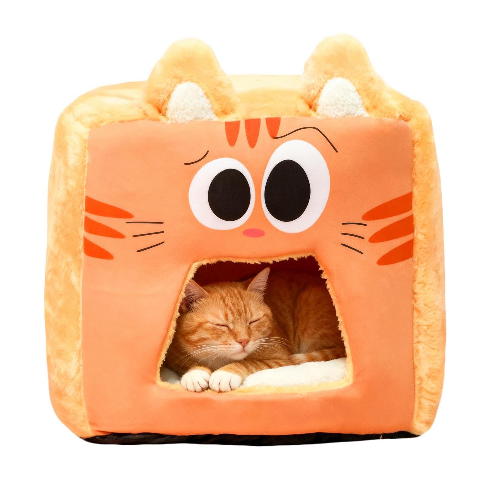 Maison pour chat d'intérieur contre le froid de l'hiver lit en peluche protecteur