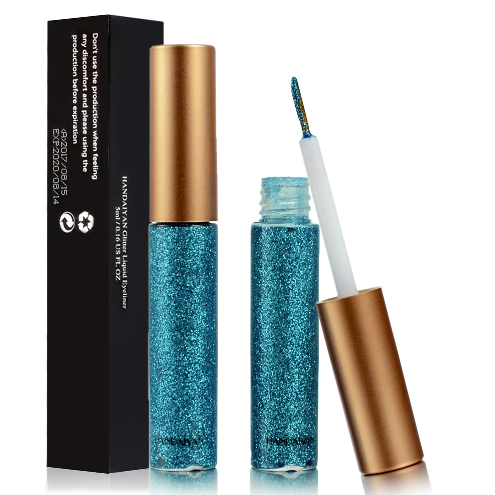 HOUSN Liquid Eyeliner Sombra De Ojos Con Brillo MetáLico Shimmer, Delineador De Ojos De Colores, Sombra De Ojos Shimmer Sparkling Eyeliner De Larga DuracióN A Prueba De Aguaeliner (8# azul)