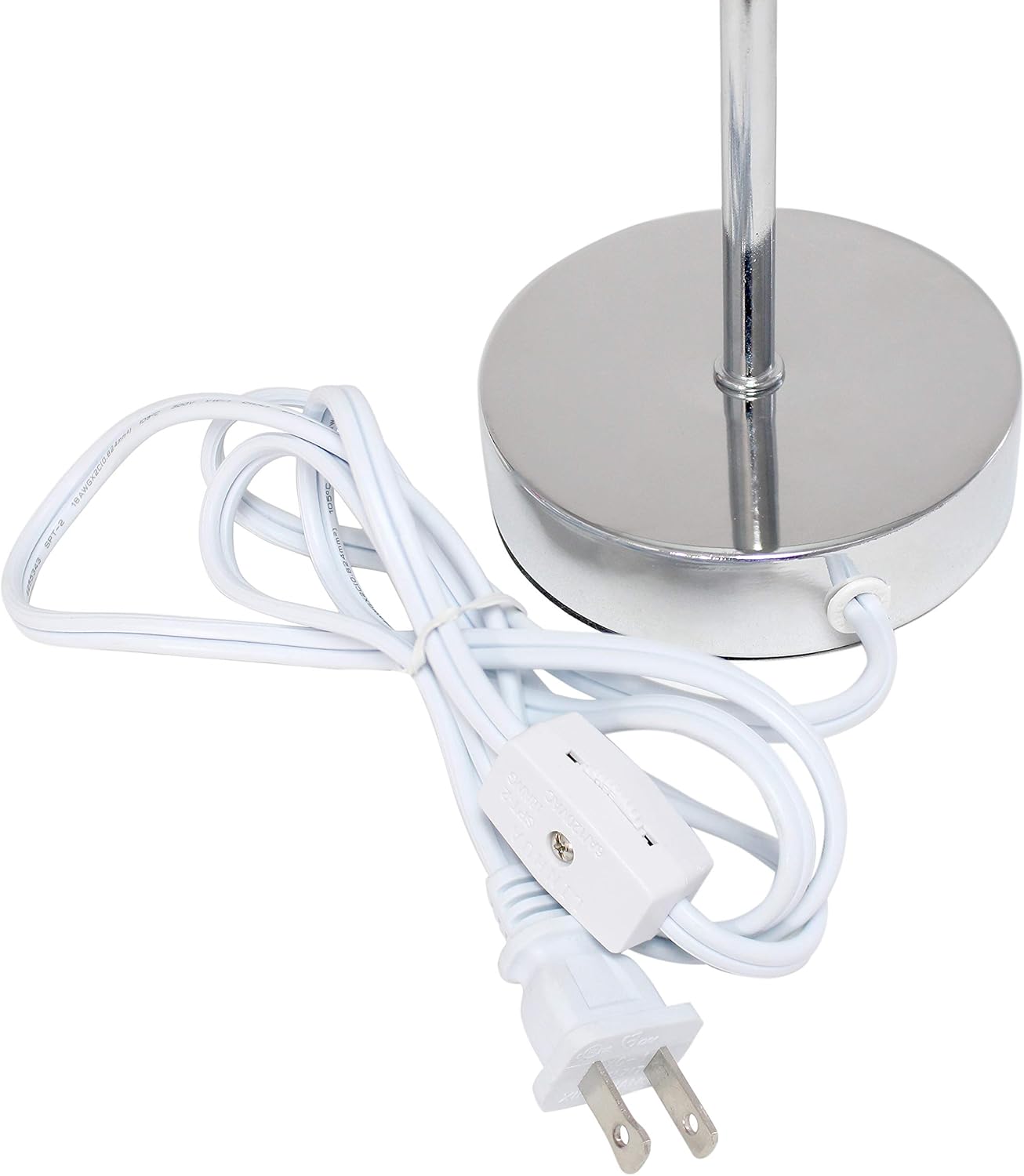 Slate Gray Chrome Mini Table Lamp Set with Fabric Shades