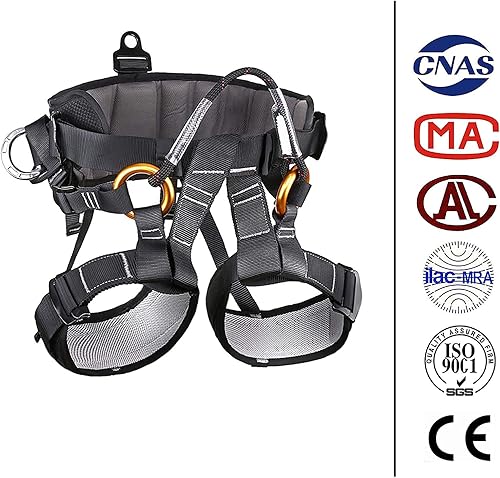 Miniatura 2 de CroSight Cinturón de asiento para escalada, equipo para espeleología, escalada en roca y rapel, protección para el cuerpo, equipo de rescate para