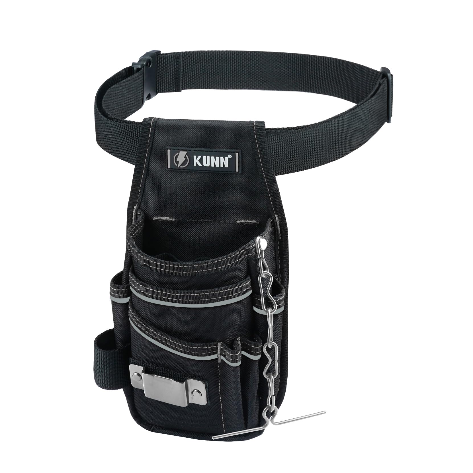 MELOTOUGH Tool Pouch,7-Pocket Electrician Pouch with Belt Clip,Tool Loop,Tape Thong and Tape Measure Holder for Construction, Technicians, HVAC, Maintenance,Grey