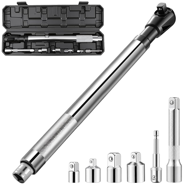 Chave de Soquete com Extensão Deslocada DISEN para Encaixe de 12,7 mm (1/2 pol.) com 7 Adaptadores