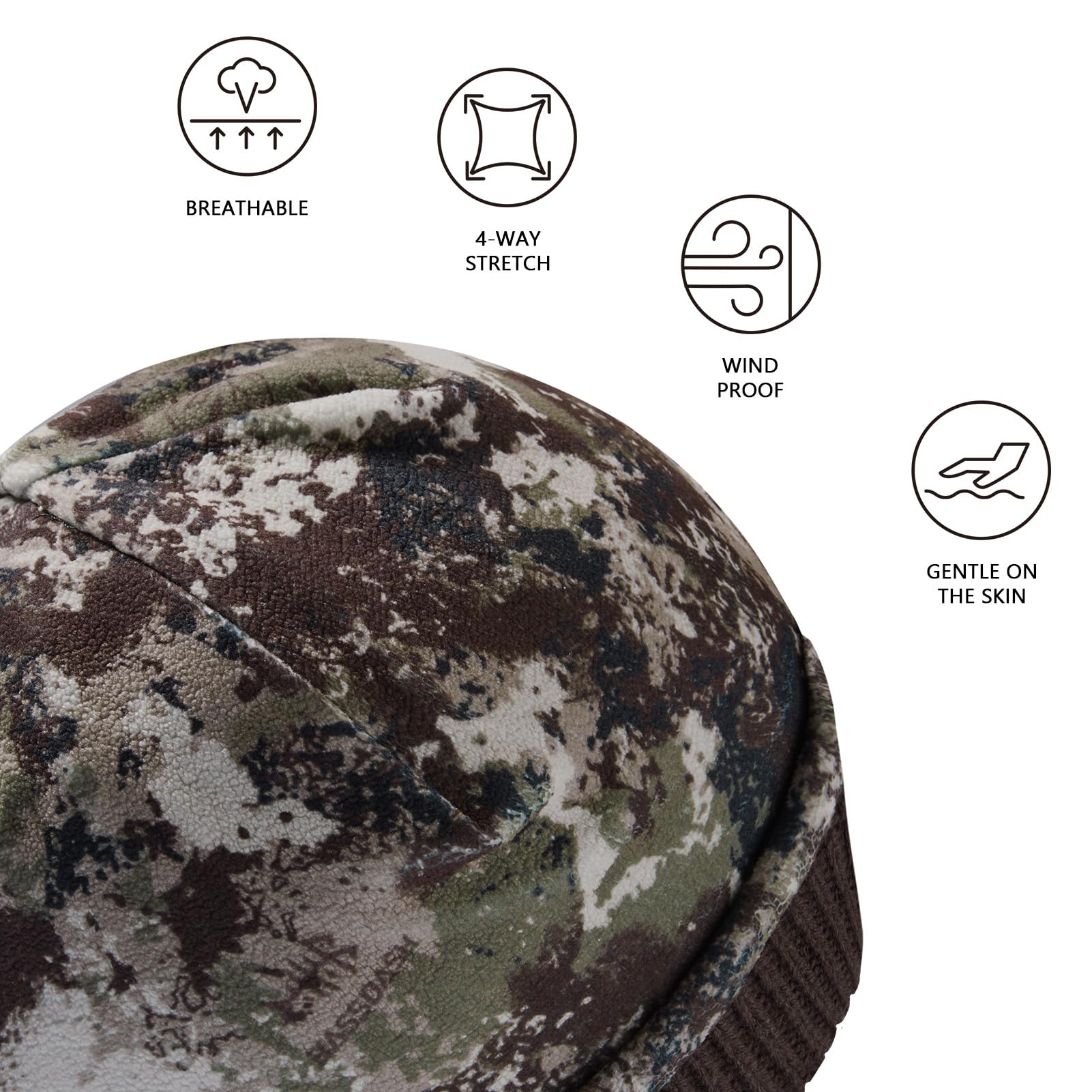 Bassdash Gorro de Invierno de Polar Resistente al Viento y Reversible, Caliente y Grueso, Ajuste Elástico para Hombres y Mujeres, Sombrero de Pescador Unisex con Borde Ajustable