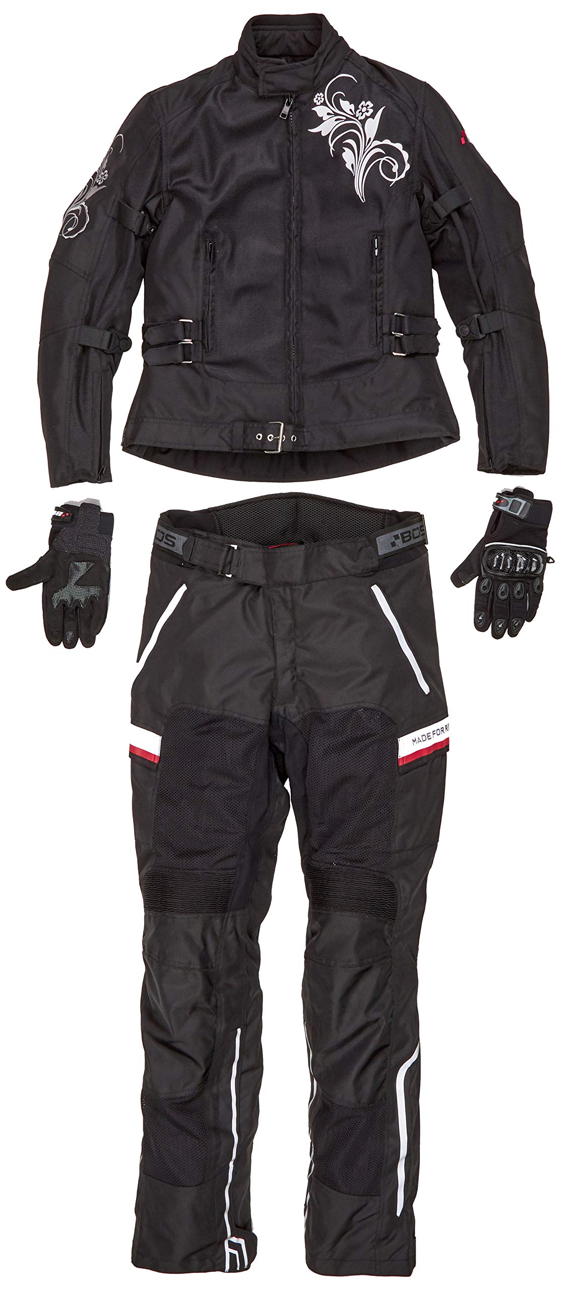 Wasserdichtes Motorrad Kombi (Jacke + Hose) Motorradbekleidung für Sommer, Cordura, CE Protektoren