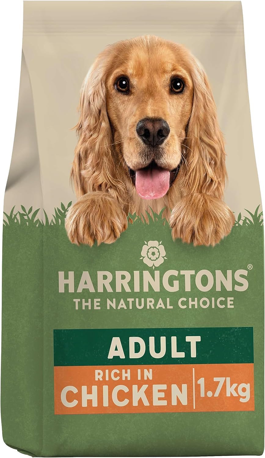 Harringtons Complete Dry Adult Dog Food Chicken & Veg 1.7kg (Pack of 4) - Made with All Natural Ingredients (Packaging may vary)