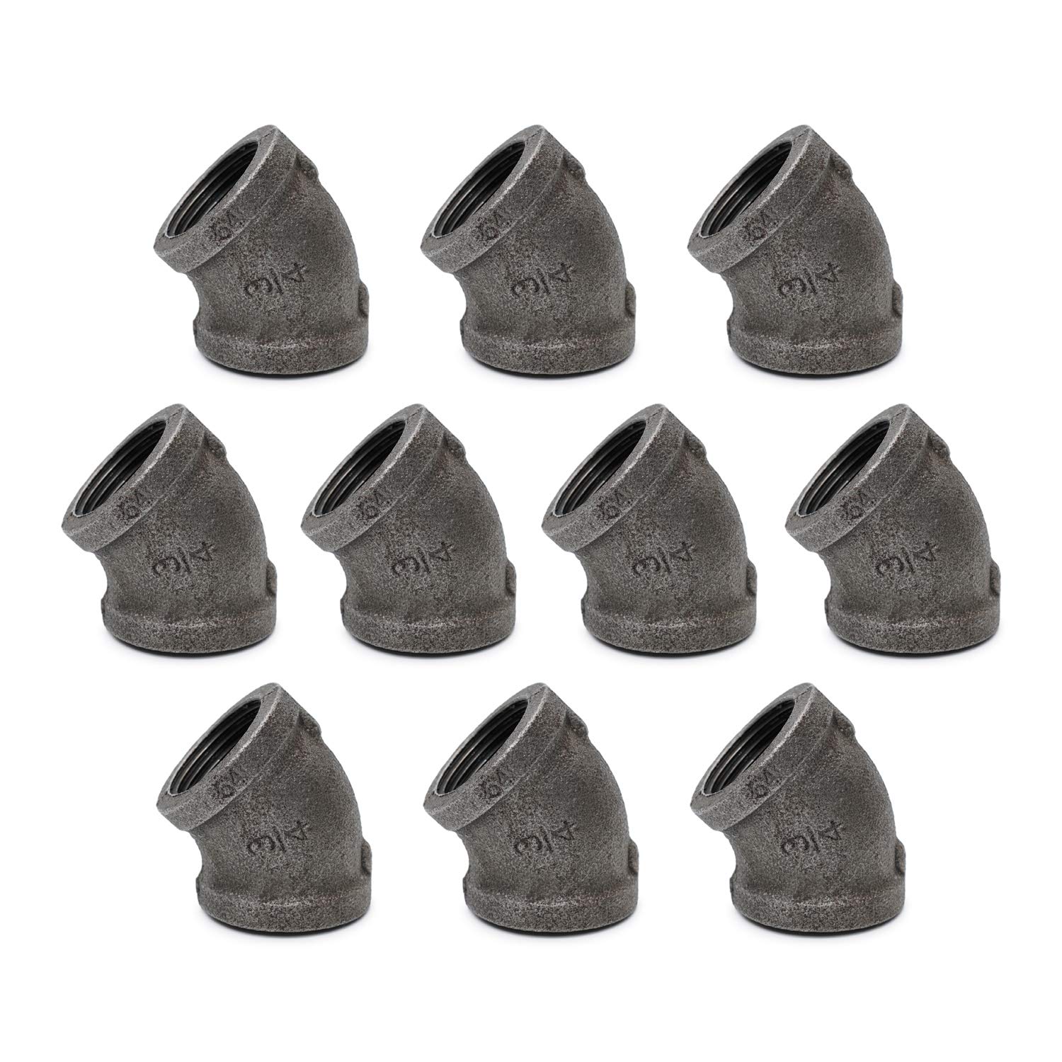 Buy Home TZH 45DegreeElbow, Threaded Cast Black Malleable Iron Elbow