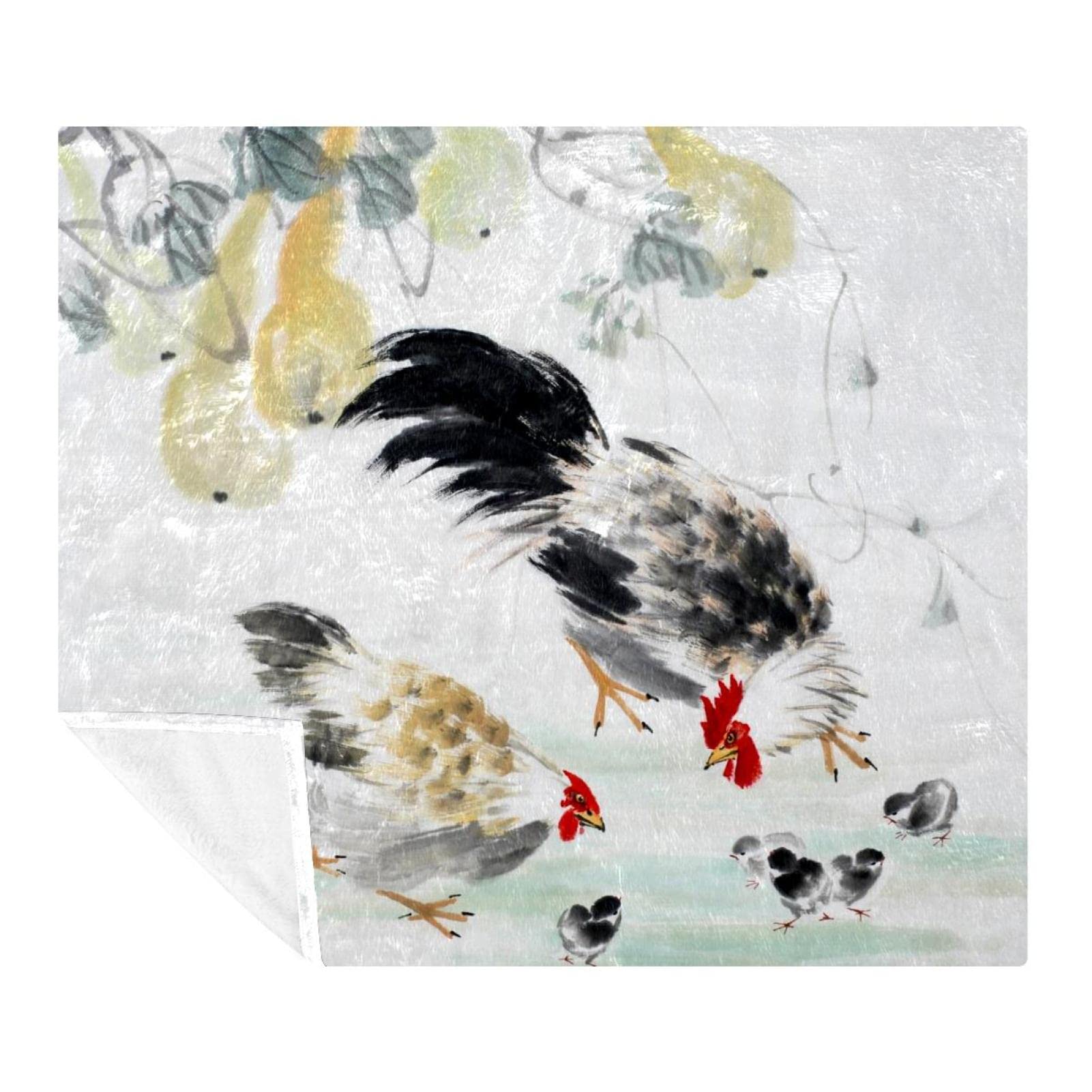 Couverture microfibre 150x200 pour grand lit et canapé avec grand plaid imprimé animaux de la ferme