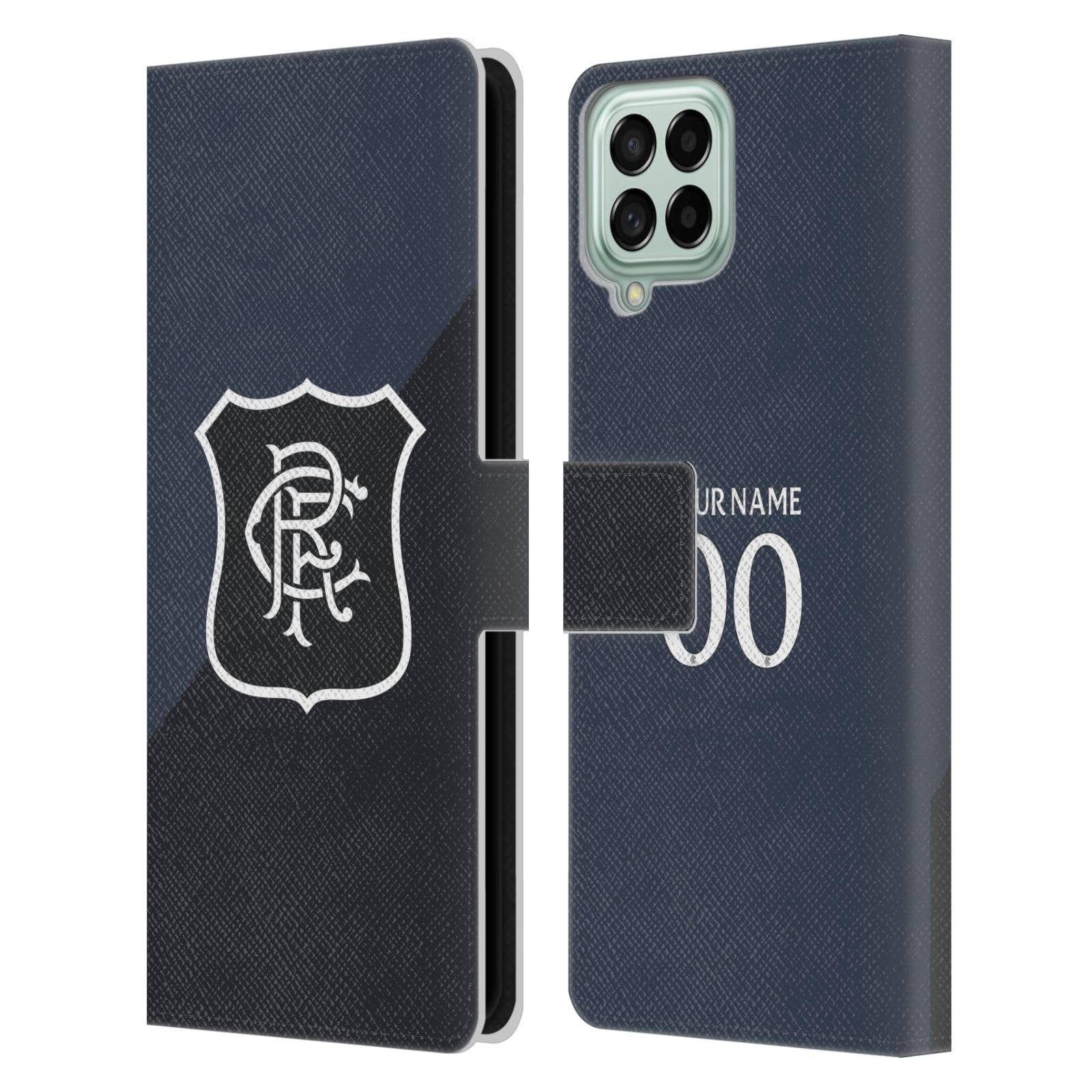 Étui en cuir Rangers FC personnalisé haut de gamme pour Samsung M33 2022