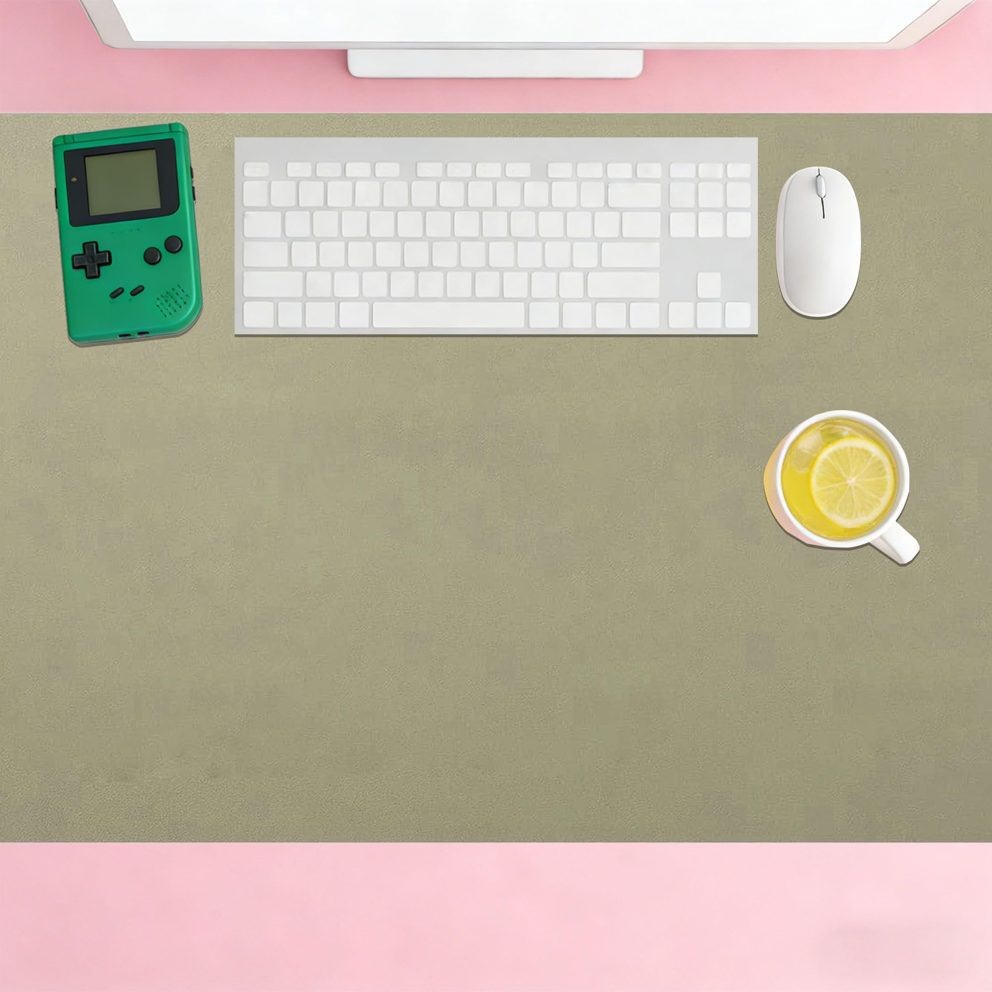 Mouse Pad 55 x 96 cm Waterproof Waterproof Leather Table Spill Resistant Durable Design for Home and Office Accessories, Green