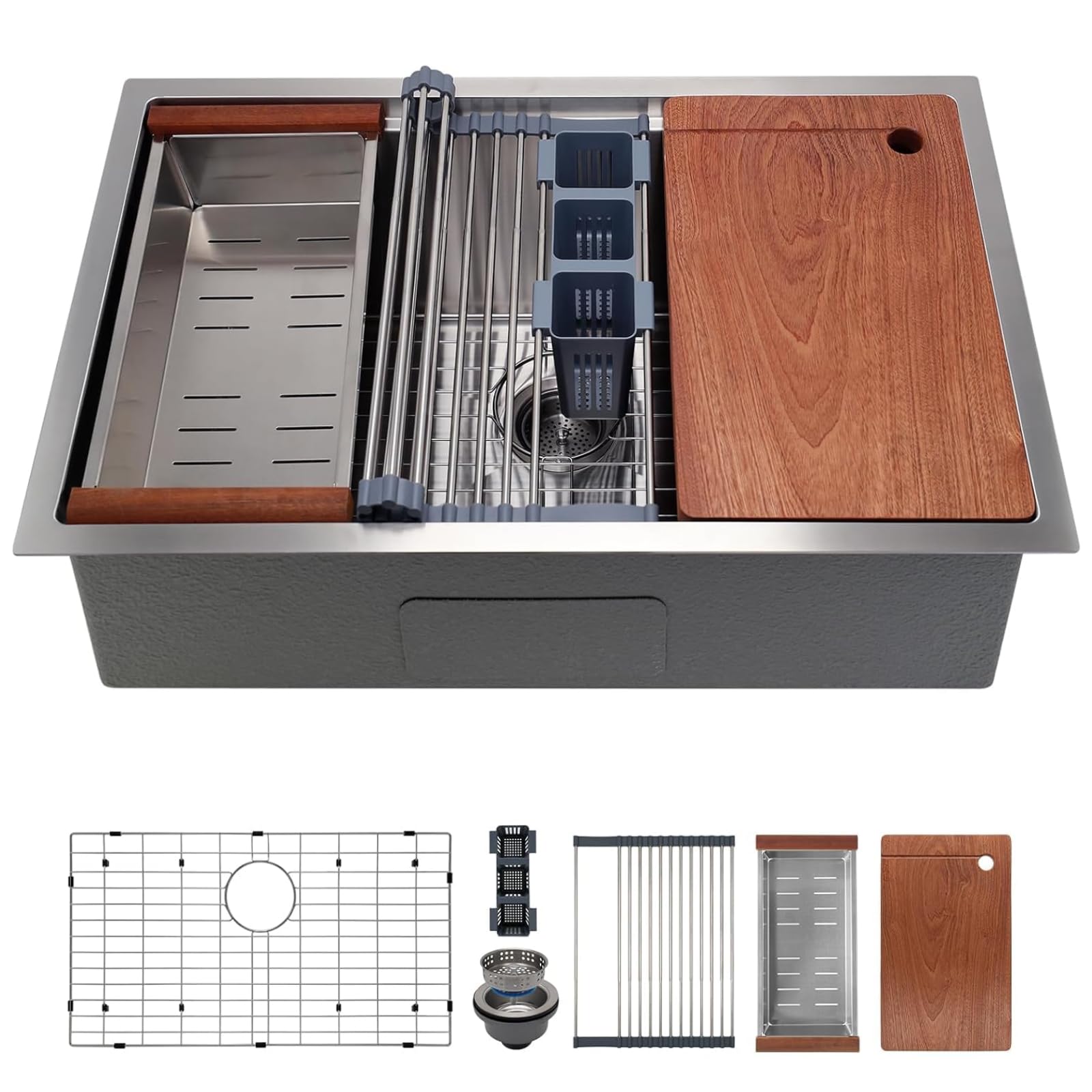 amaページ Cozzivita 30in Undermount Workstations Kitchen Sinks