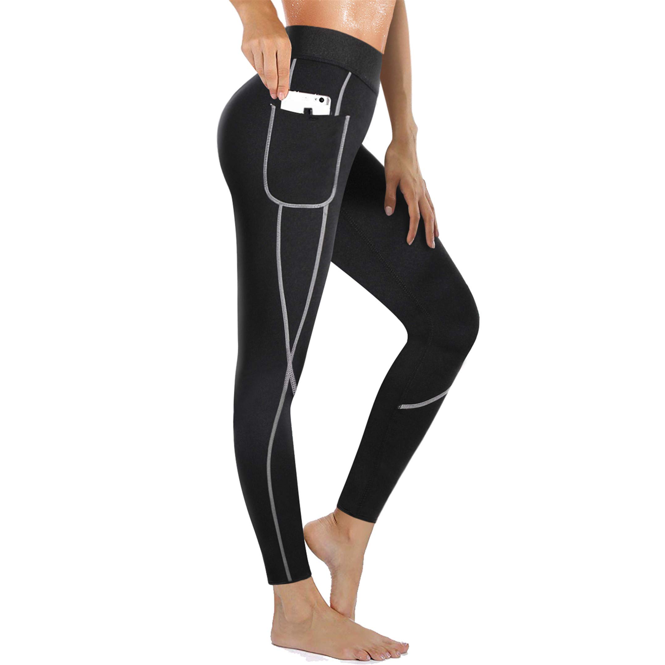 CHUMIAN Pantaloni di Perdita di Peso Pantaloni Sauna Neoprene Donna Termici Dimagrante Leggings Hot Thermo Sauna Sudore Shaper per Fitness