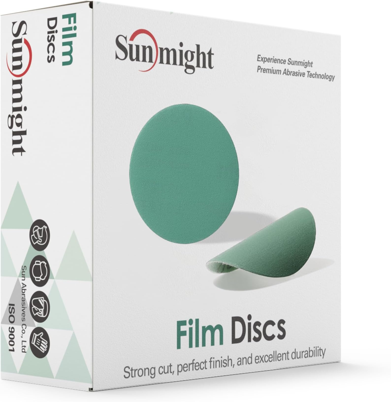 Sunmight Film Grip No Hole 3 Inch Sanding Discs - 1500 Grit, Premium Aluminum Oxide - Strong Film Backing for Automotive, Marine, Wood & Metal Applications - Excellent Cutting and Long Life (50 Pcs)