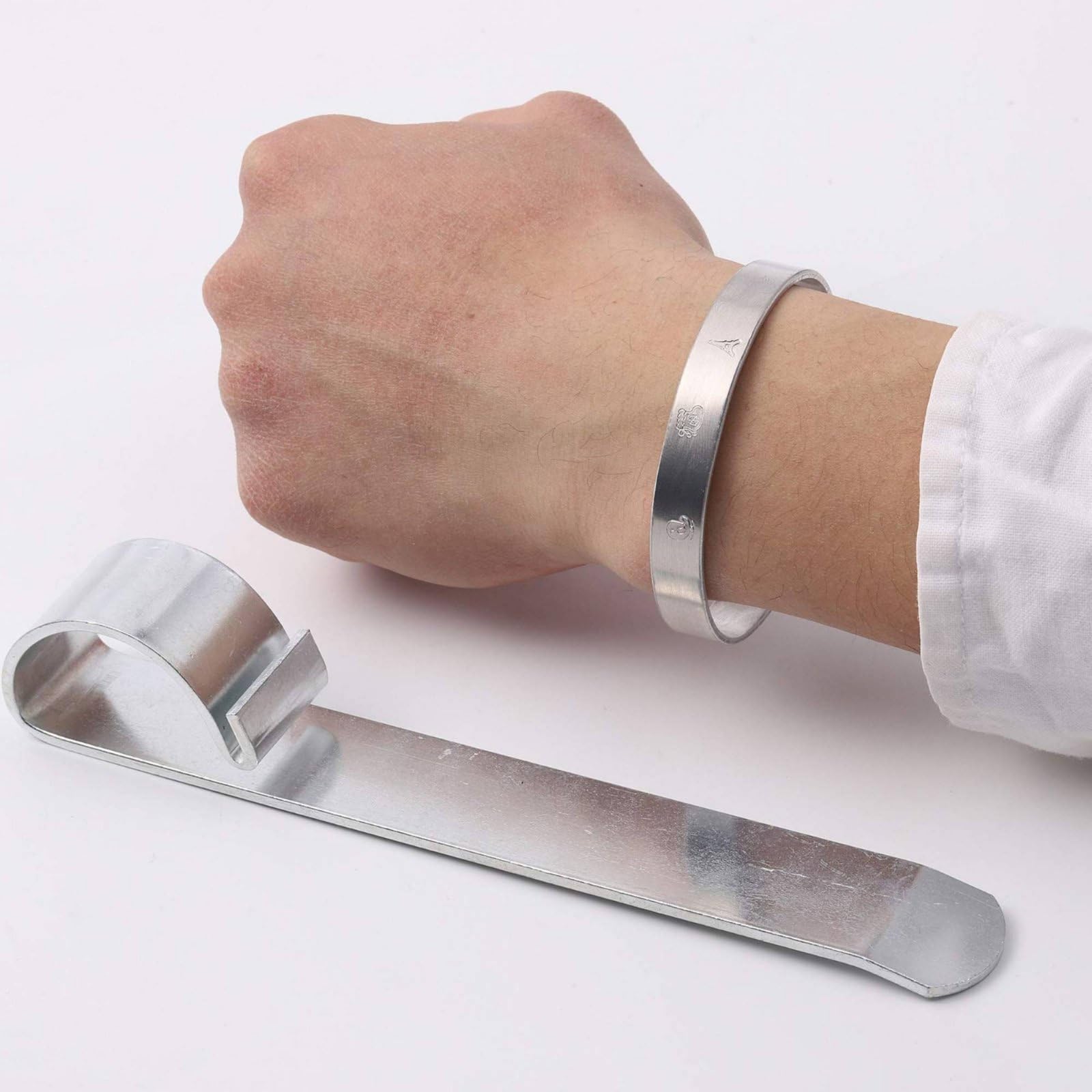 Jiangbered Bracelet Stamping Attrezzo Artigianale Piega Bracciali Striscia Metallo Acciaio Struttura Protetta Adatto per Realizzazione Bracciali Formazione Laboratorio Attività Creative