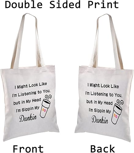 Miniatura 6 de BLUPARK Donuts Lover Gift Coffee Lover Bolsa de compras Sippin My D Coffee Tote Bag