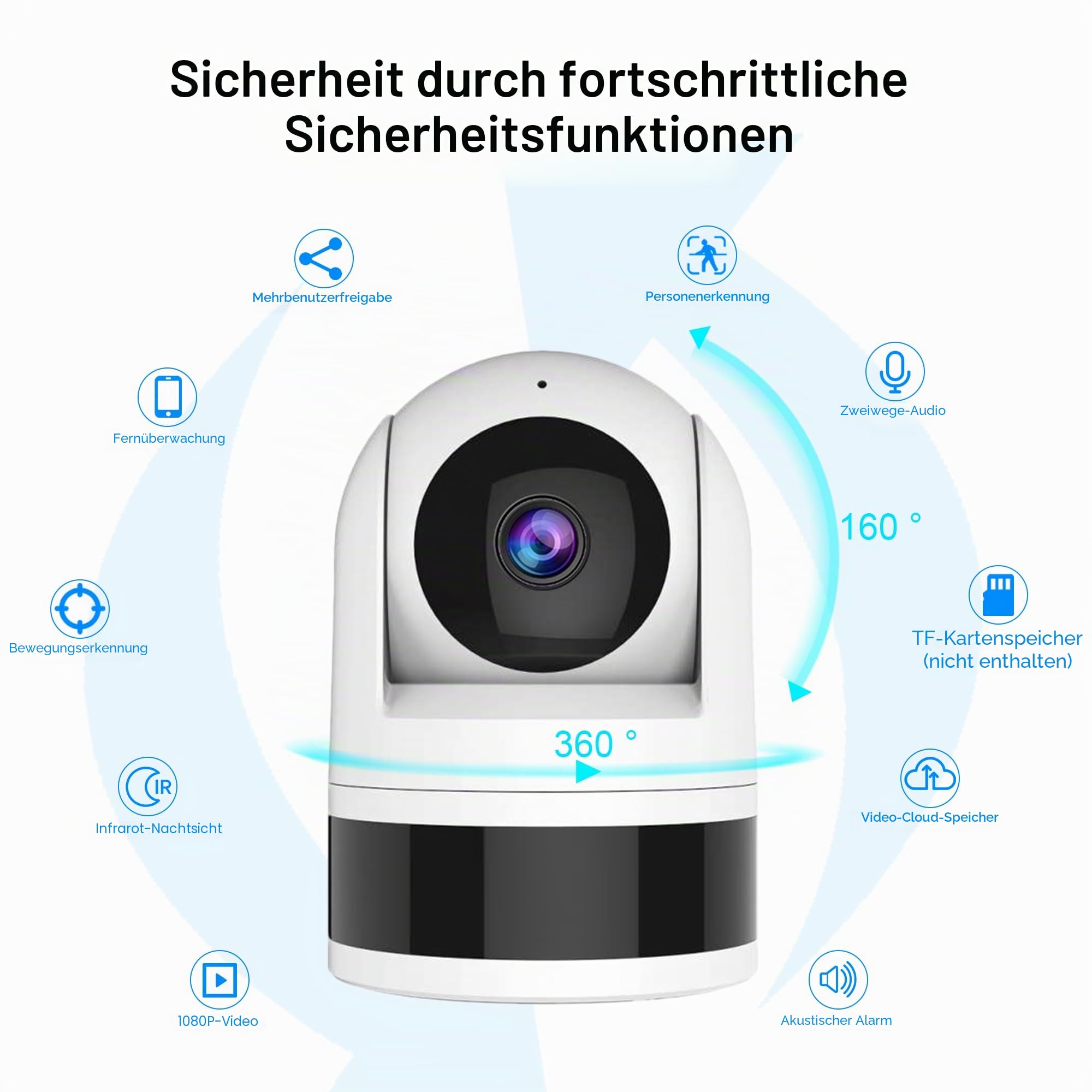 Alarmanlage Haus mit Kamera, WiFi+GSM Alarmanlage mit Telefon-APP-Alarm, Tür-/Fenstersensor, Fernbedienung für Haus, Wohnung (13 Stück)