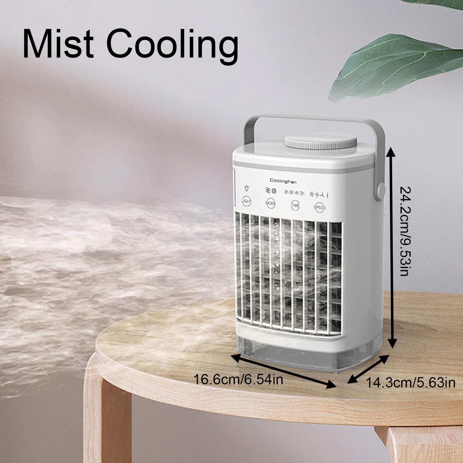 Raffrescatore Evaporativo,Mini Raffrescatore da Tavolo,Timer, 2-modalità,4-velocità di Ventilazione,capacità 700ML,Facilità di Trasporto,per Casa Ufficio Camere