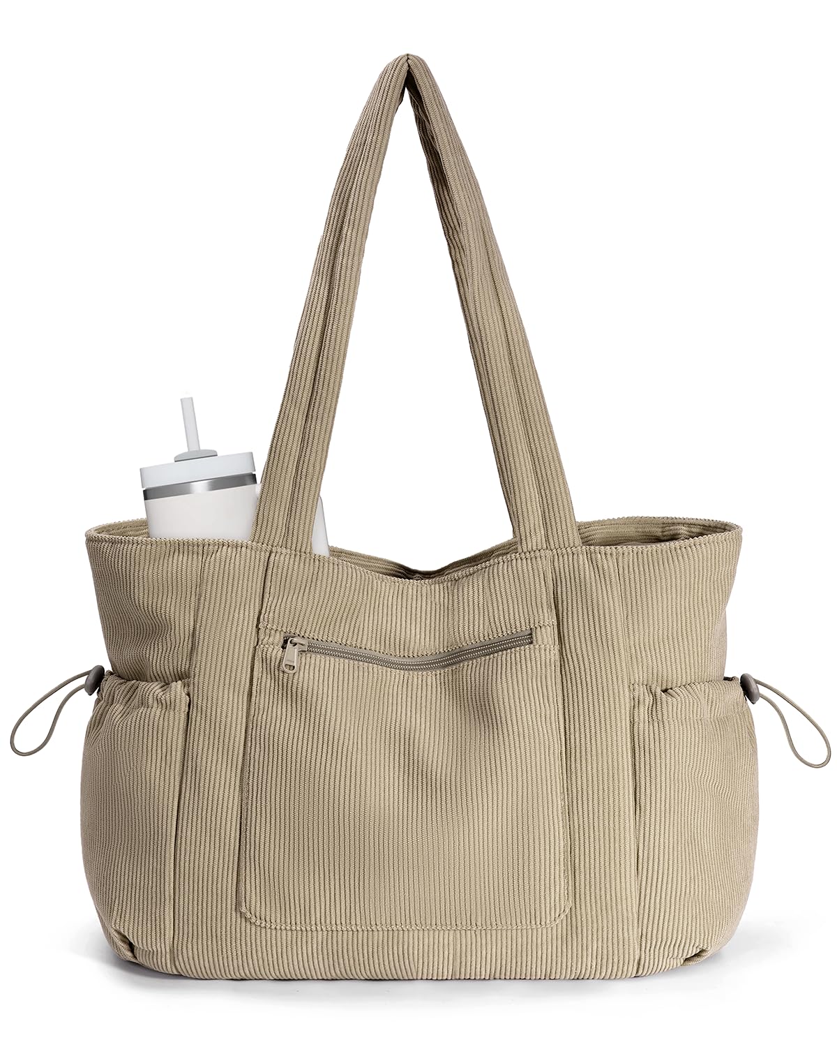 ECOHUB Borsa Tote Donna Velluto a Coste con Scomparto per Laptop da 15,6"