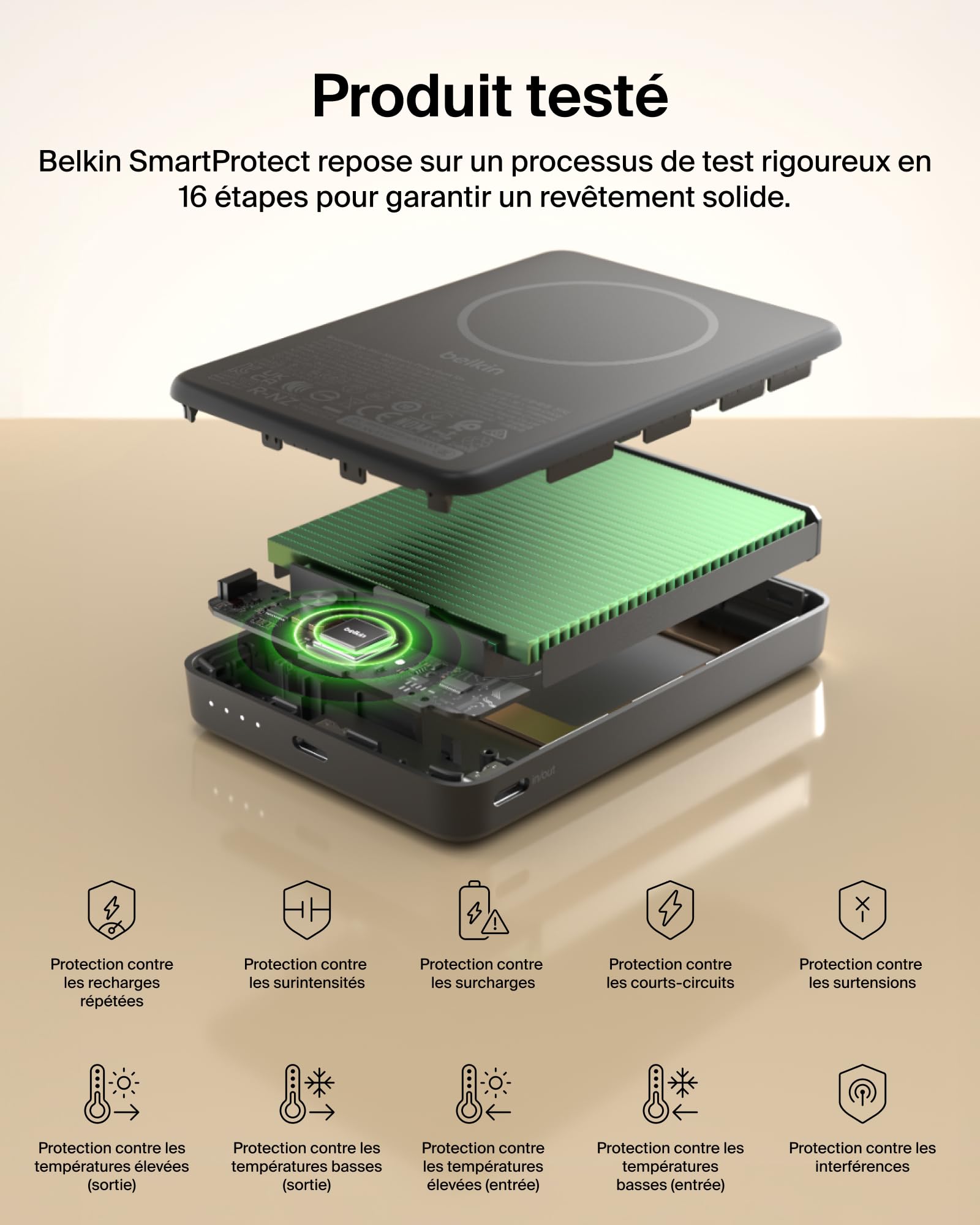 Belkin BoostCharge Batterie Externe Magnétique 10K avec Port USB-C - Noir